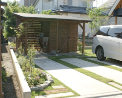 駐車場と駐輪場の施工例です